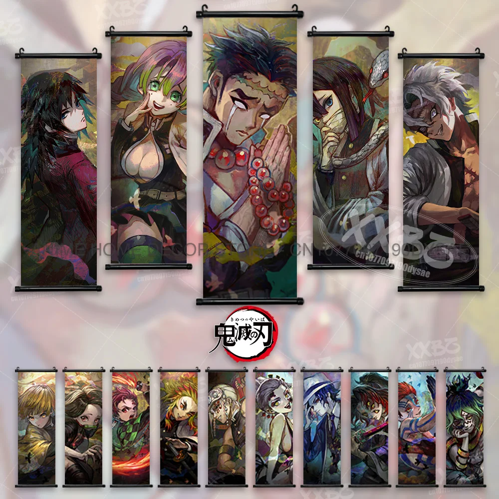 Demon Slayer Poster Akaza Hanging Painting Kaigaku Wall Art Kamado ...