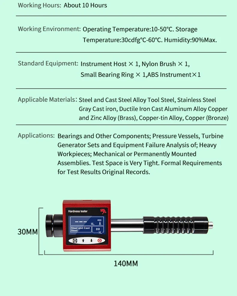 New Pen-type Portable Leeb Hardness Tester Digital Metal Hardness Tester for Sta