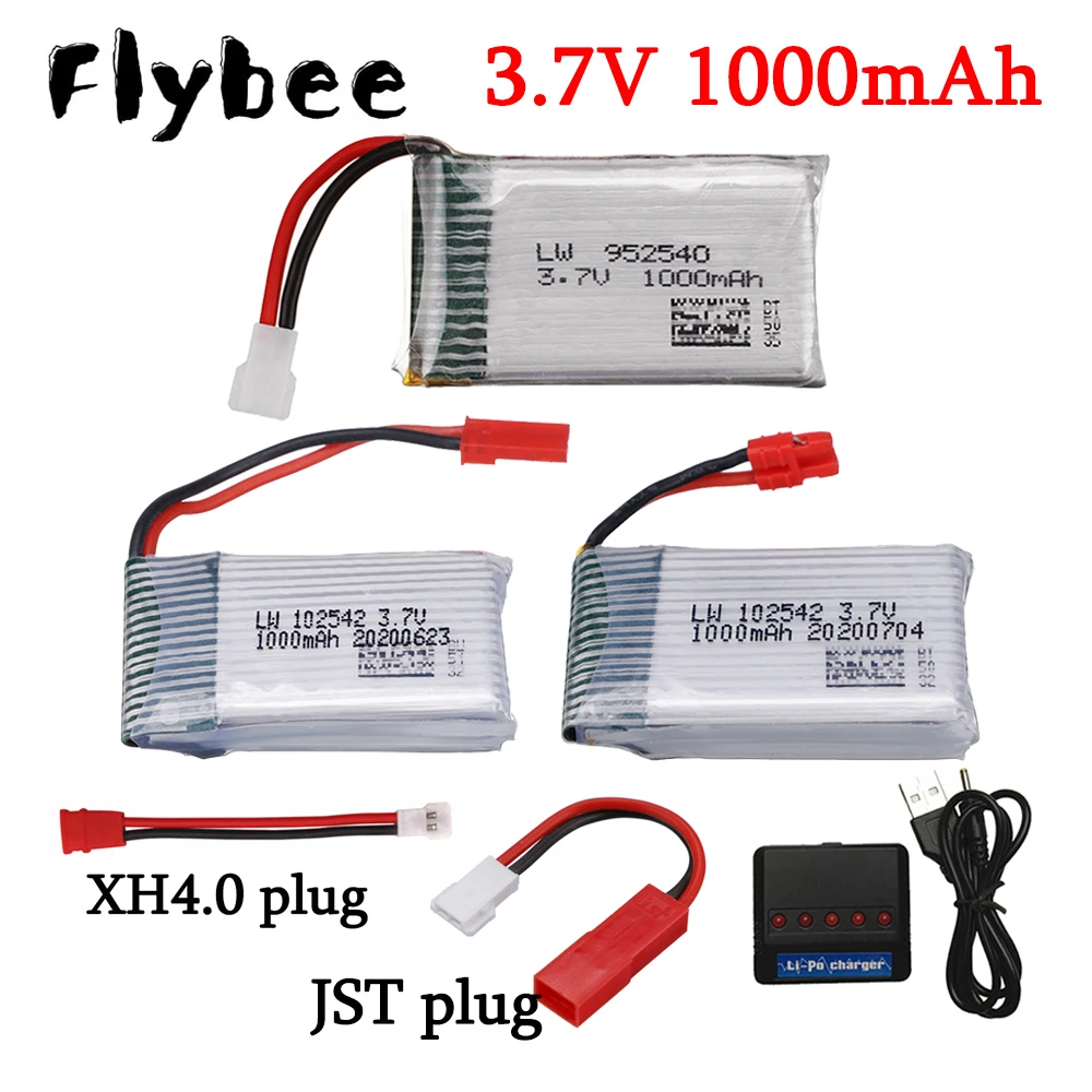 Batteria Drone 3.7V 600mAh 25C - Modello 802540P Con Connettore XH2.54 - Compatibile Con X5C, X5SC, M68, X705C - 5