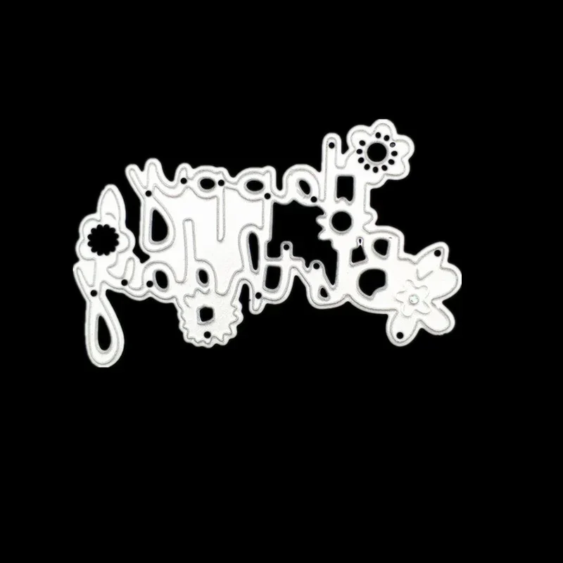 생일 축하 단어 금속 절단 다이 스텐실 스크랩북 사진 앨범 엠보싱 종이 카드