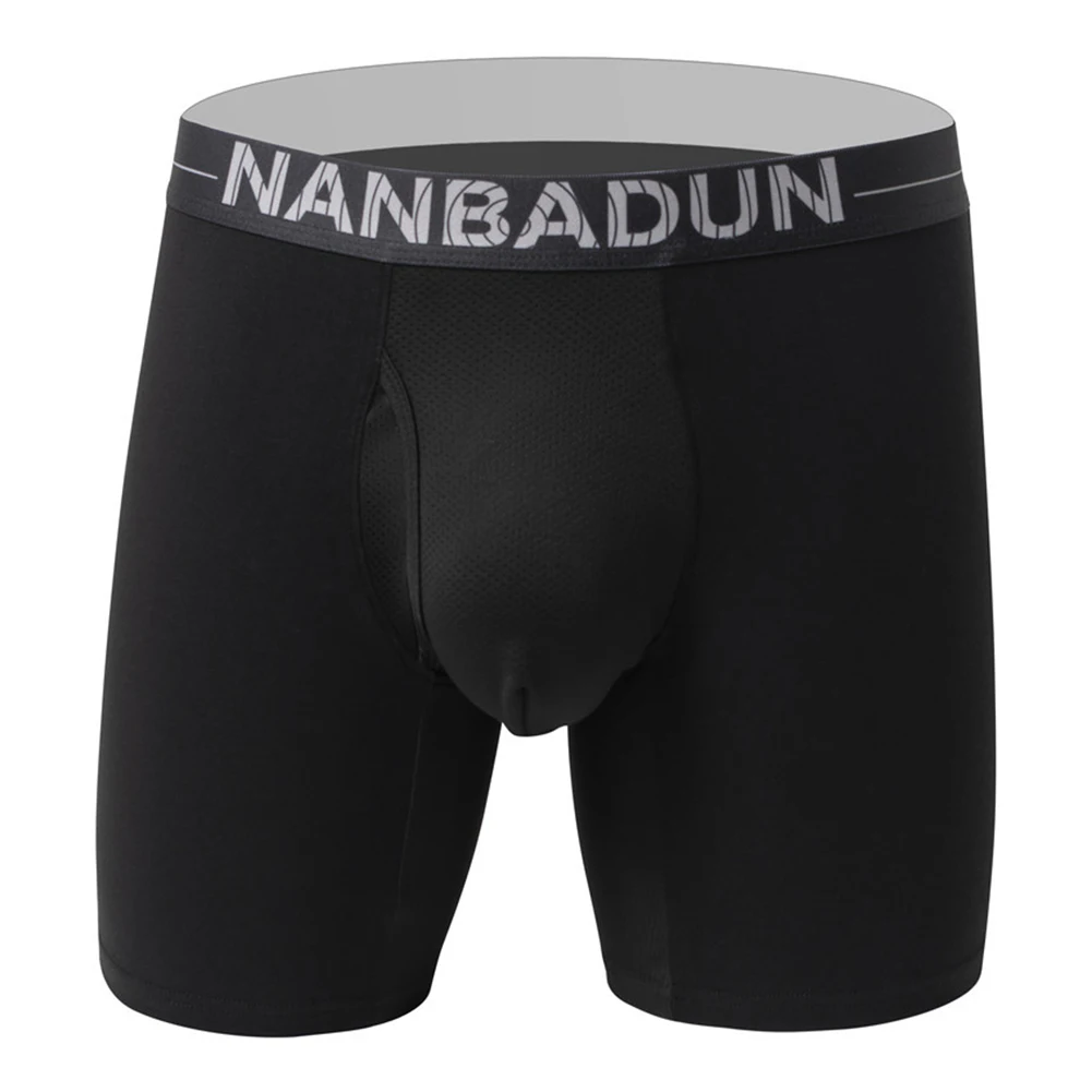 

Men Cotton Boxer Mesh Seamless Underwear Bulge Pouch Long Leg Trunk Swim Sport Shorts Underpants Breathable Elasticity Briefs