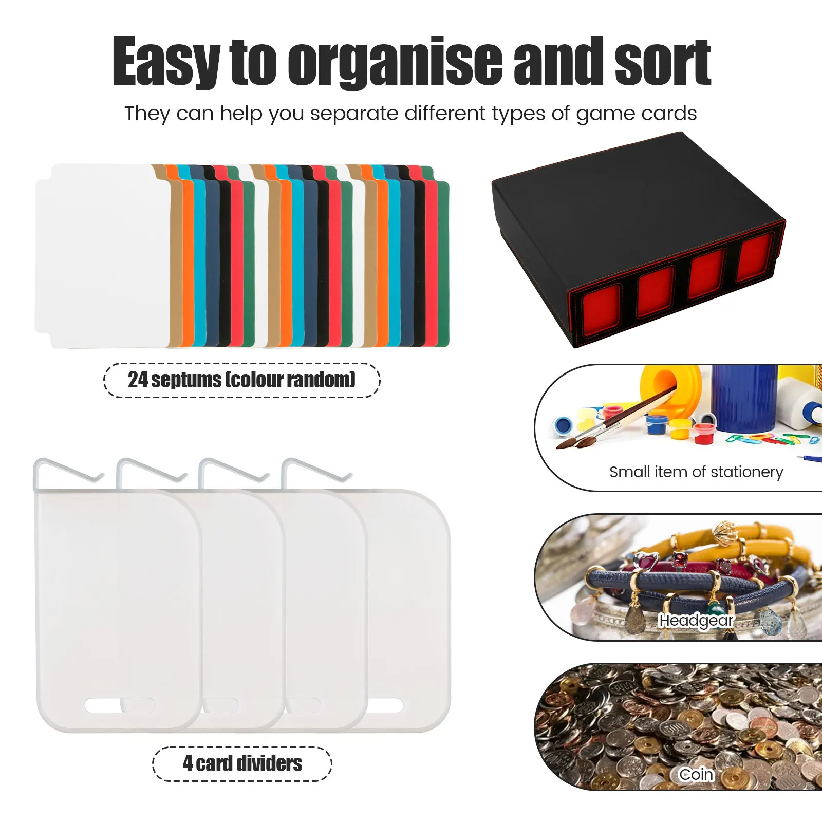 PU Leather Trading Card Storage Box 4 Rows Magnetic Closure Game Cards Box With Viewing Windows Card and Note Storage Supplies