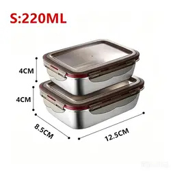 Premium Stainless Steel Leakproof Lunch Bento Box with Microwave Heating Capability (2Pcs 220ml)