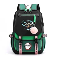 Hashibira Inosuke Cool Pattern Backpack New Fashion Street Anime Backpack High Quality USB Zipper Backpack Cool Backpacks 1