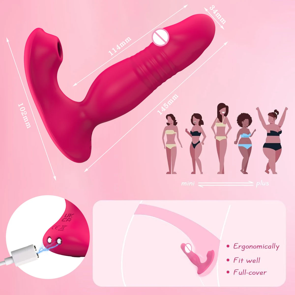 App Remote Control 9 Vibrating Sucker Thrusting Dildo ,G Spot Vibrator Nipple Vibrator,Adult Sex Toy for Woman Female Couples 4