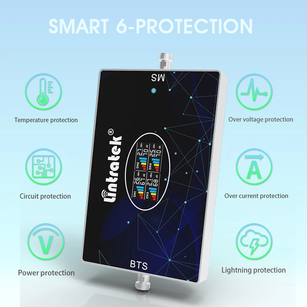 Lintratek GSM 리피터 4G 3G 2G 셀룰러 신호 리피터 증폭기 모바일 850 800 1800 MHZ DCS WCDMA LTE PCS 핸드폰 부스터