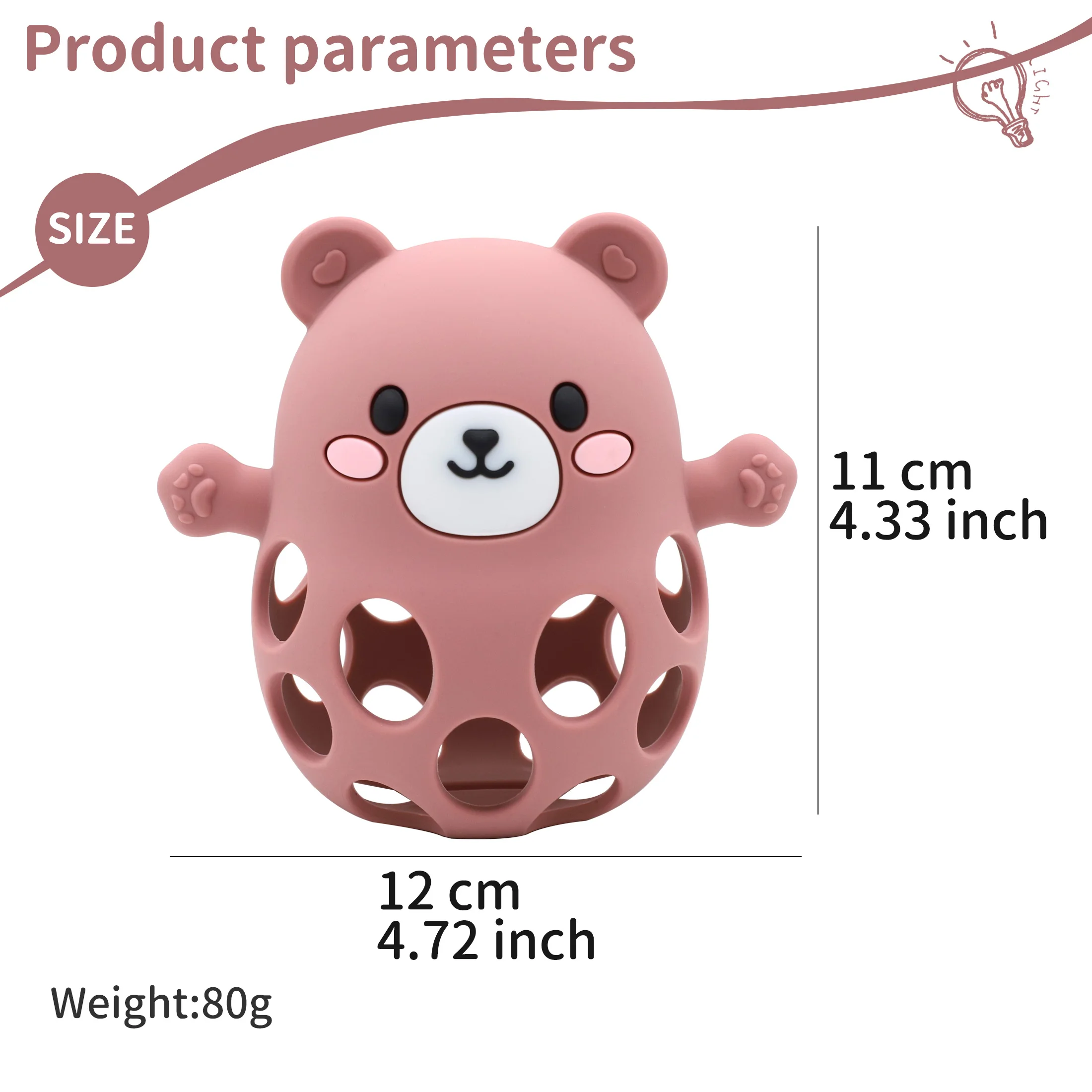Silicone Bear-Shaped Teething and Sensory Toy