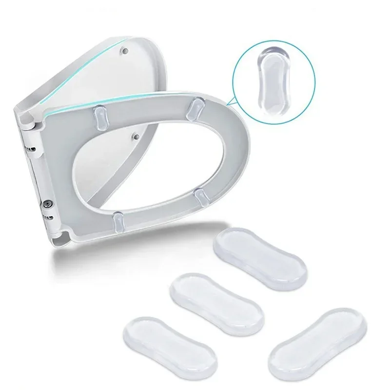5Pcs/Set Toilet Seat Bumper Anti-collision Cushioning Pads Self-adhesive Anti-slip Cushioning Mat for Bathroom Accessories