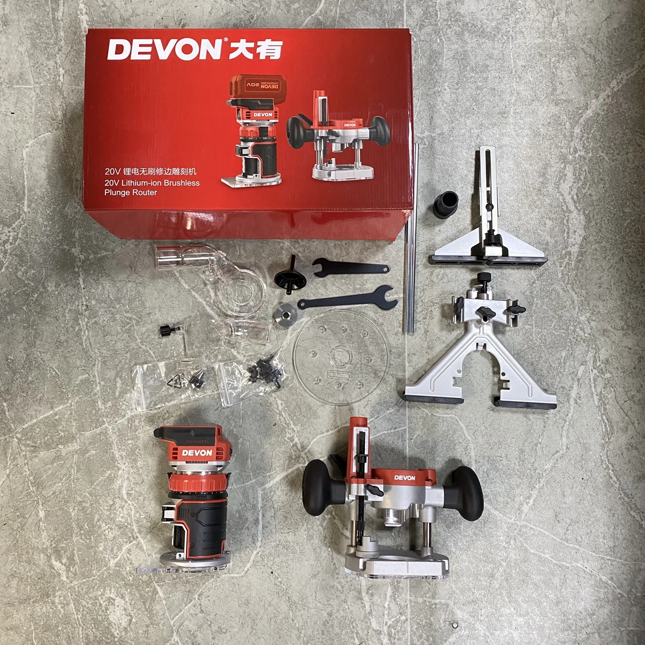 DEVON 전기 목공기계 리튬 배터리 목재 가공기, 목재 드릴링 및 조각기, 절단기 20V