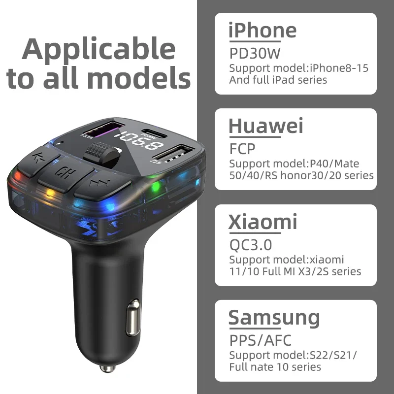 Car Bluetooth FM Transmitter Handsfree