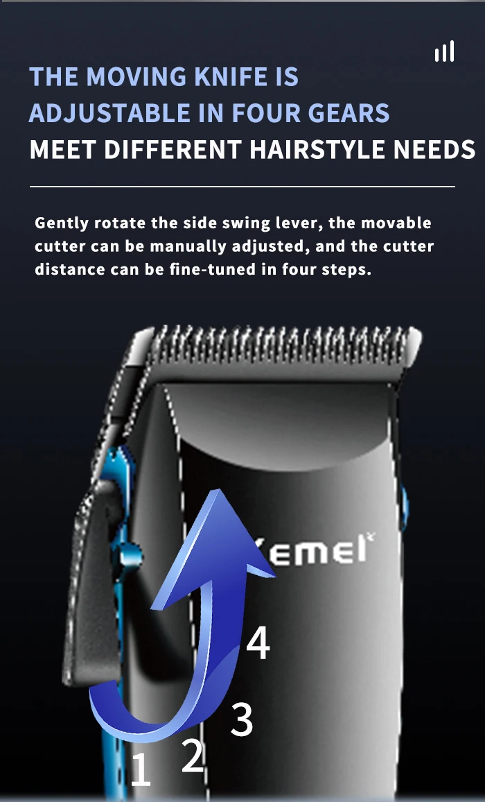 Description Picture 6 of itemKemei professional barber hair clipper cordless hair trimmer beard trimer for men electric adjustable haircut machine set