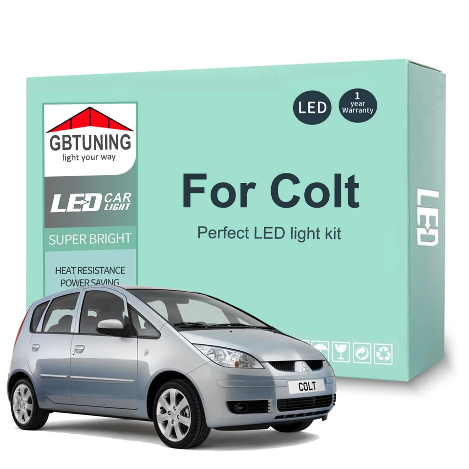 Onwomania Set di 3 lampadine per interni compatibili con Mitsubishi Colt Z30 / illuminazione interna / blu