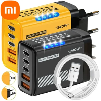 Xiaomi 240W 5 in 1 GaN Desktop Charger Fast Charging Adapter 10A USB To TypeC Cable 3PD 2 USB Charger For IPhone 16 15pro Laptop 1