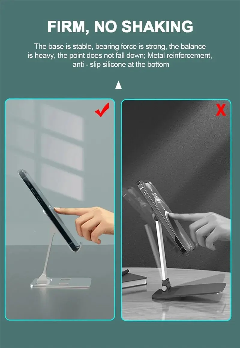 Se9c960d7415d41bdacc7d875ce13f520f Universal Aluminum Alloy Portable Tablet Holder For iPad Adjustable Flexible Folding Lazy Desktop Live Mobile Phone Stand Mount Mallzona