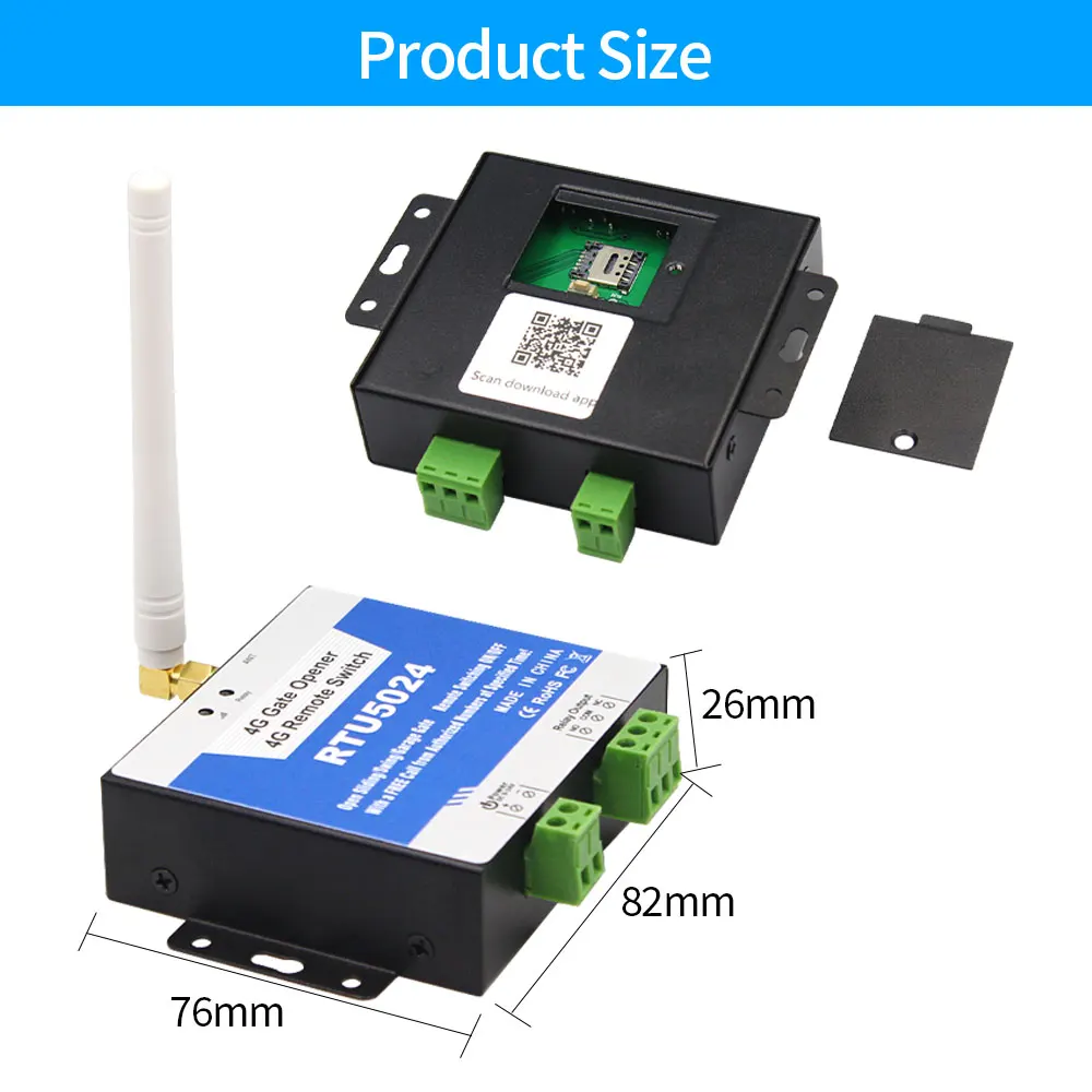 RTU5024 relé Sms 4G Gsm para llamadas gratis, control remoto, llamada telefónica, abridor de puerta, interruptor para sistema de estacionamiento, acceso 4GLTE