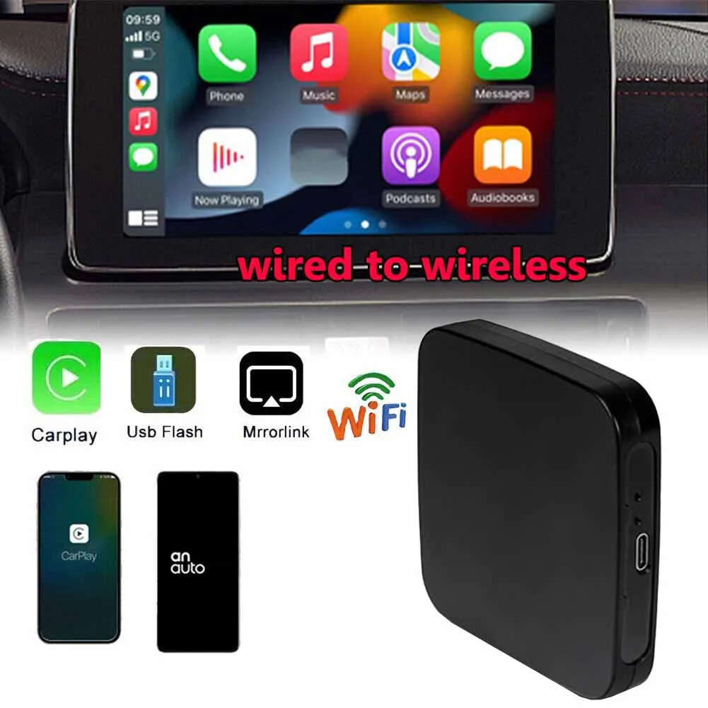 

Wireless Carplay Ai Box Android Auto WiFi Adapter For Tesla Model 3/Y/S/X OTA Online Upgrade Split Screen Bluetooth
