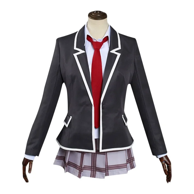 

Japan Anime Tenkuu Shinpan High-Rise Invasion Cosplay Mayuko Nise Uniform Halloween Party Jacket Top Skirt Socks Costume