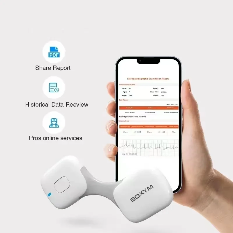 Ecg monitor BOXYM Mobile Analysis 24-Hour Heart Monitor Dynamic ECG Machine Portable ECG Recorder Wearable Wireless Heart Monitor