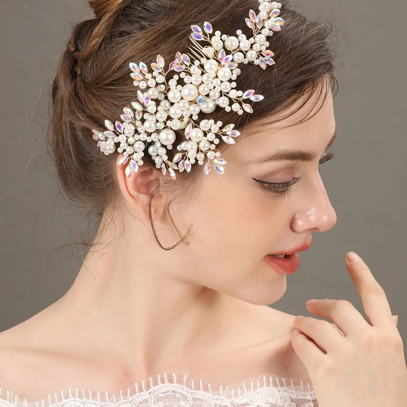 Wedding Alloy Pearl Hair Comb Jewelry Girls Handmade Hairpin Bridal Tiaras Wedding Accessory Jewelry Gift Hair Comb Jewelry Accessories Hair Accessory Bridal Headwear Pearl Hairpins