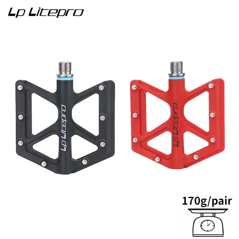 

New Litepro Folding Bicycle Pedal Titanium Shaft Nylon Pedal 114mm Ultra-light 170g Road Bike Pedal 1 Pair Bicycle Accessories
