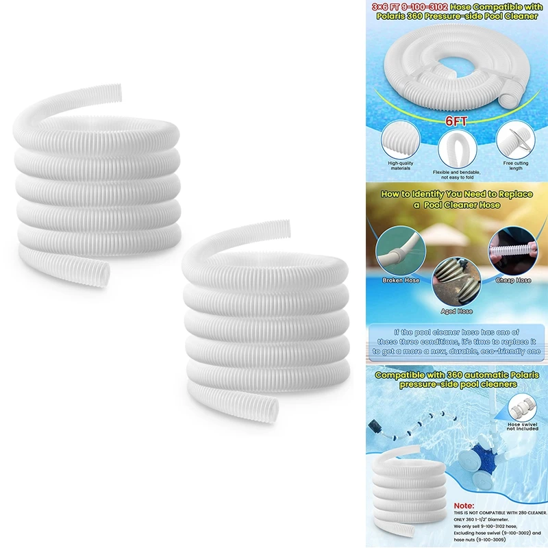 

New-Pool Cleaner Parts 9-100-3102 For Polaris 360,Cuffless Feed Hose For Pressure-Side Pool Cleaner 1-1/2In Diameter