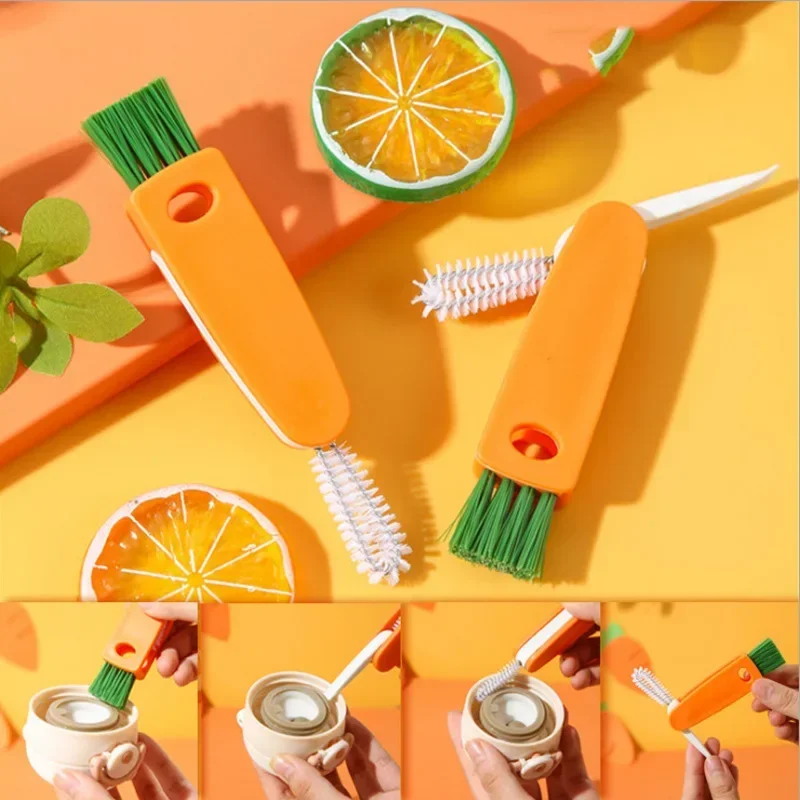 Cleaning Brush Bottle Cleaning Brush Bottle Brush Cleaning Brush Set Silicone Milk Bottle Brush Cup Scrubber Glass Cleaner Kitchen Cleaning Tool Long Handle Drink Bottle Glass Cup Cleaning Brush