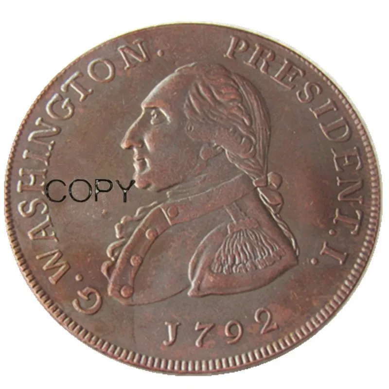 

1792 Г., Washington Grate, одна Пенни, медная копия, монета