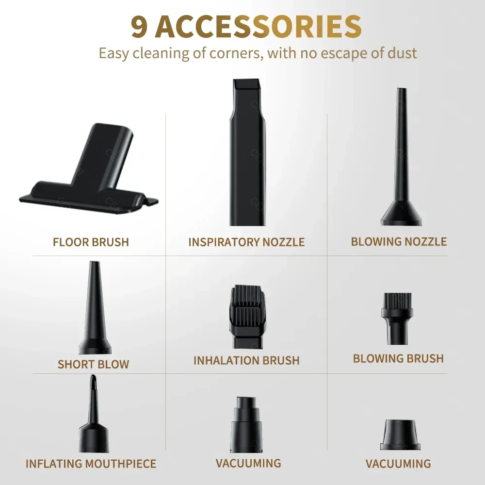 CENRR 360000PA Car Vacuum Cleaner Strong Suction Wireless Cleaner Portable HandHeld Powerful Vacuum Cleaner Cleaning Machine 5