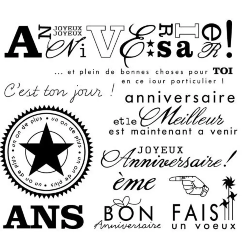 French/Happy birthday!/ Transparent Clear Silicone Stamp/Seal for DIY scrapbooking/photo album Decorative A0257