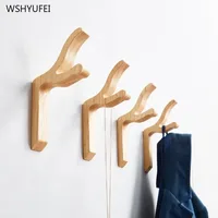Creative Solid Wood Home Decor Hook Up Door Living Room Bedroom Deoration Accessories Wall-mounted Hangers Punch-free Wall Hook 1
