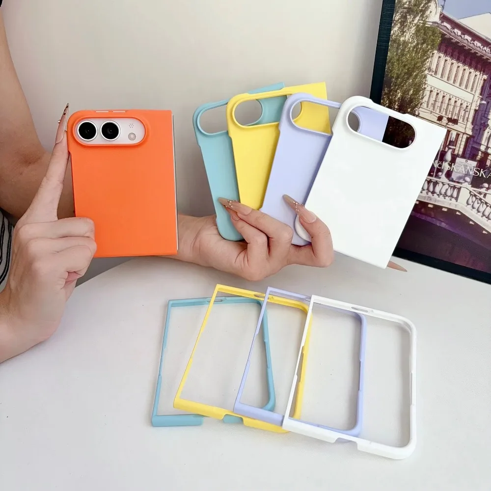 Sleek Matte Folding Phone Case - Slim, Soft Touch, Shockproof Back Cover in Solid Color
