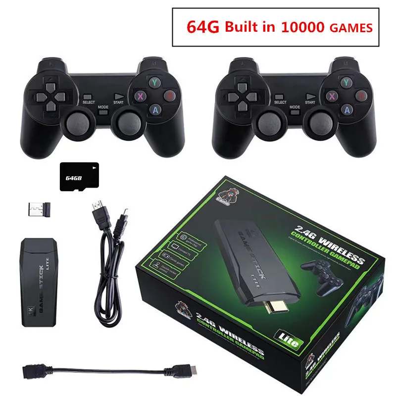 4K HD Video Game Console Built in 620/818/10000 Classic Games Retro Console Wireless Controller AV/HD Output Mini game box 