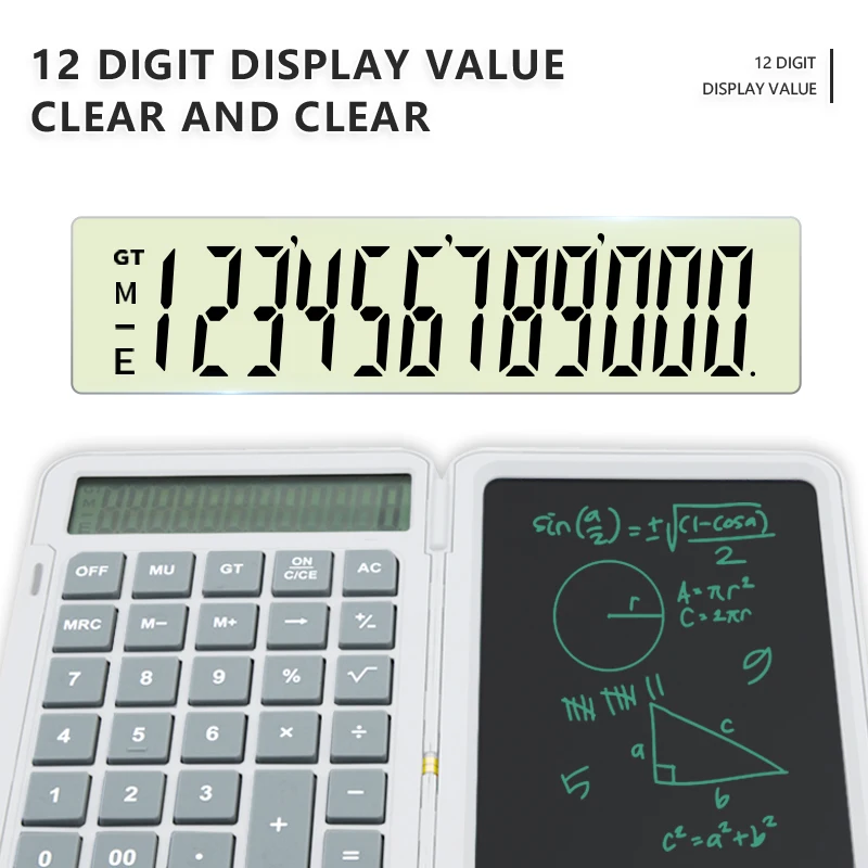 Calculator Electronic Memo Pad LCD Writing Tablet Portable Rechargeable Drawing Board Office Handwriting Notebook