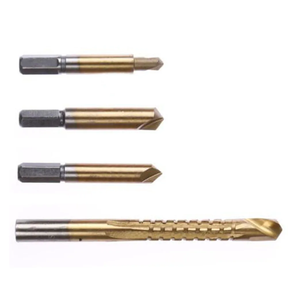 

4Pcs Damaged Screw Extractor Drill Bit Set HSS Stud Remover Tool For Wood Aluminum Plastic Grooving Metalworking Tool Parts