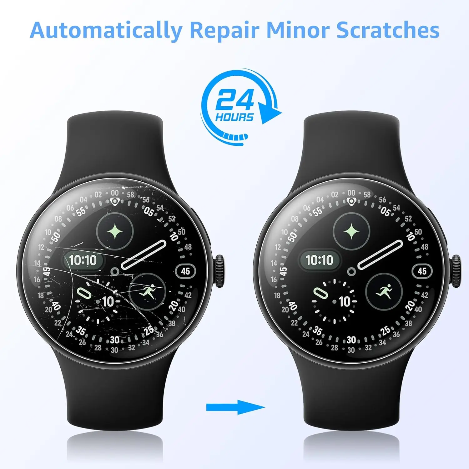 Premium TPU Screen Protector Film for Pixel Watch - Anti-Scratch Hydrogel 41mm/45mm