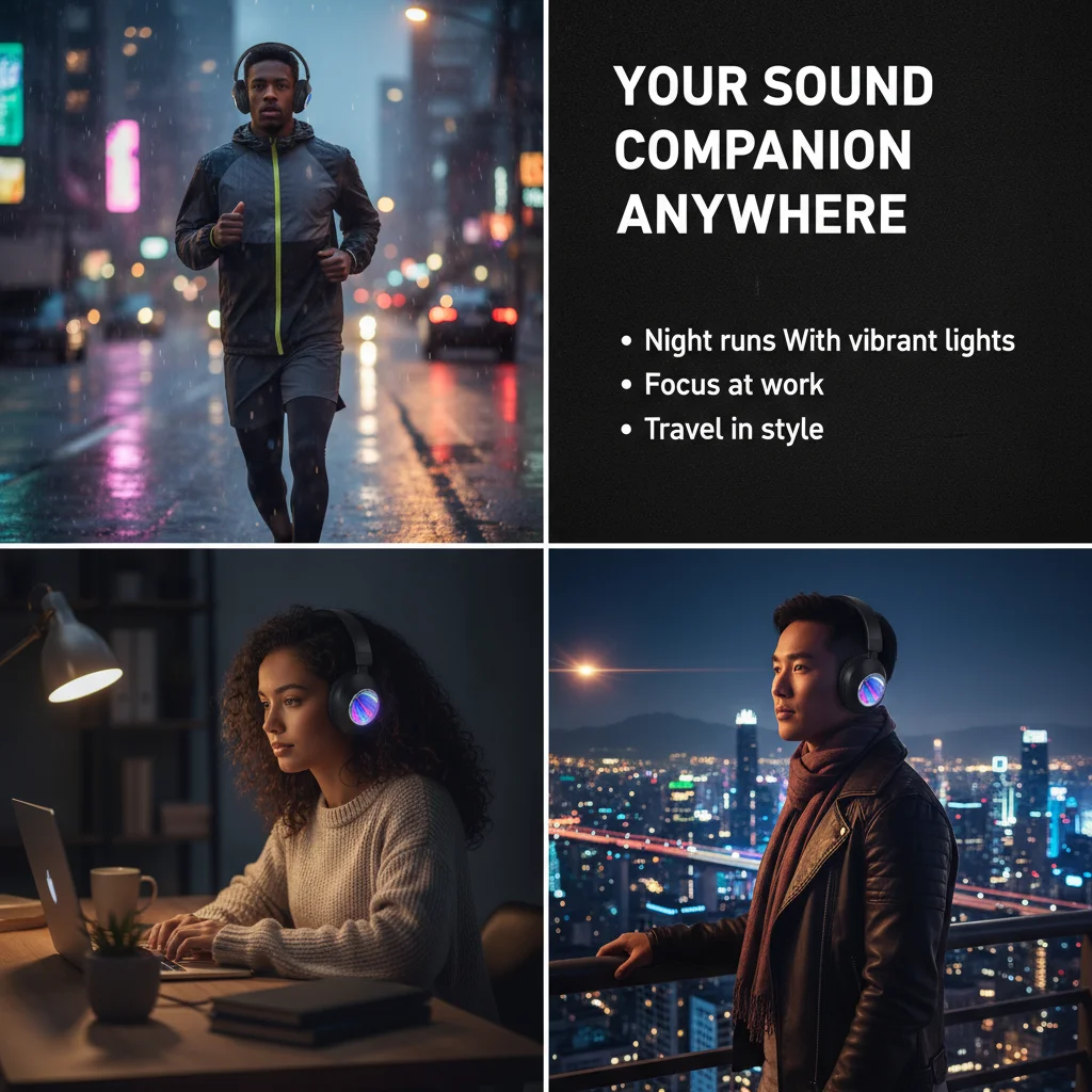 Deep Abyss Light Wireless Bluetooth Headphones – HiFi Stereo Foldable Over-Ear Headset with TF Card Slot & Portable Design 6