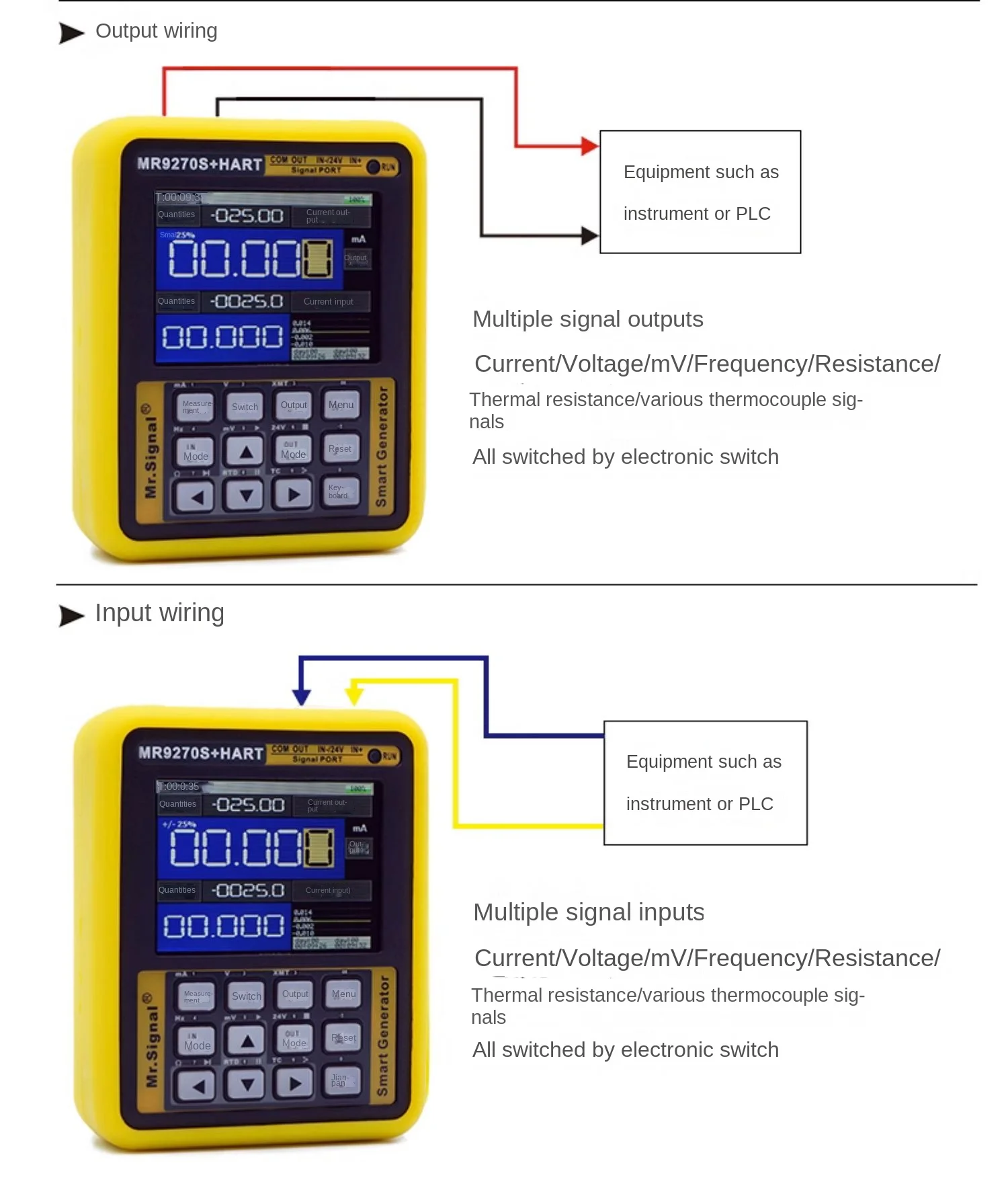 MR9270S + HART 4-20MA Signal Generator Calibrate Current Voltage PT100 Thermocou