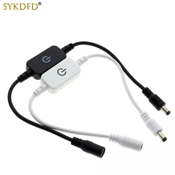 LED 스트립 라이트 네온 LED 터치 스위치 버튼 조광기, 밝기 조정 컨트롤러, DC 플러그, 12V-24V 조정