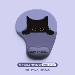 Adorable Cartoon Animal Ergonomic Mouse Pad with Soft Wrist Support for Comfortable Home Office Use (D)