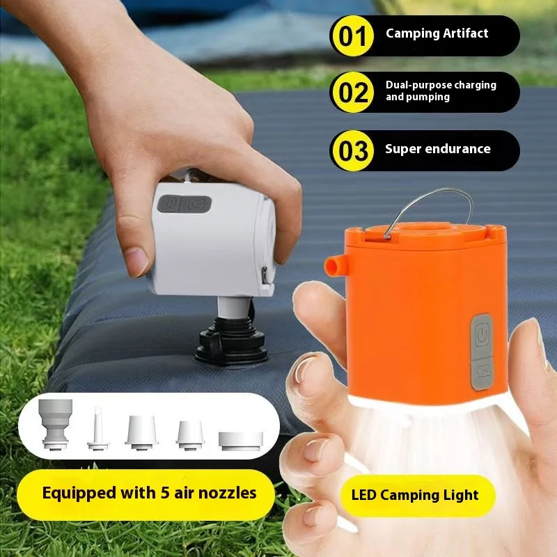 MINI Inflator ปั๊มกลางแจ้งแบบพกพาขนาดเล็กปั๊มลมไฟฟ้าสําหรับ Camping Sleep Pad ที่นอนสูบน้ําและพองปั๊มสูญญากาศ 1