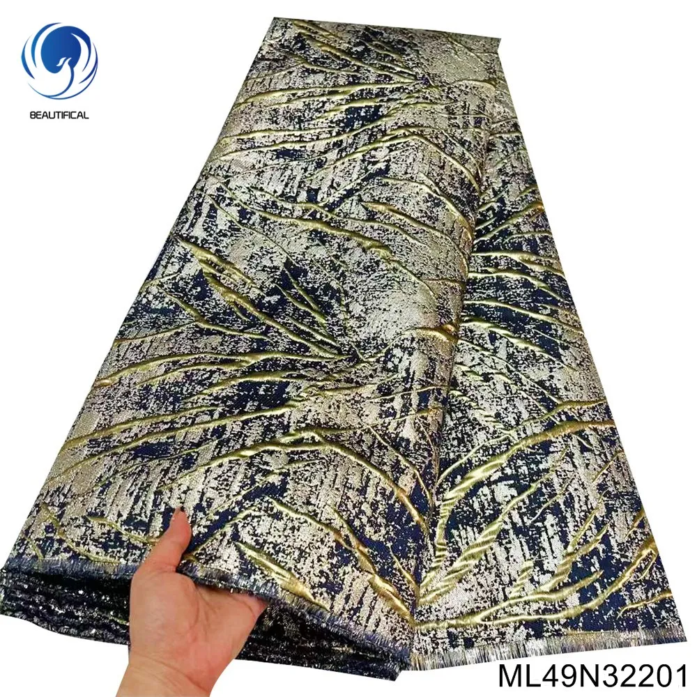 

7 colors in stock Couture Materiel Accessoires Brocade Jacquard Lace African French Jacquard Fabric for Party Dress ML49N322