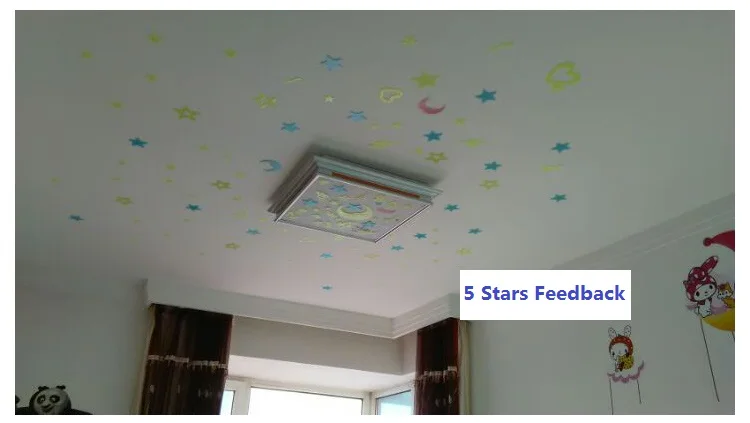 Description Picture 6 of item100pcs Night Light White 3D Stars Glow In The Dark Luminous Fluorescent Plastic Wall White Stickers Living Home Kids Room