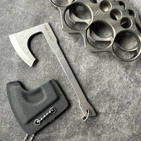 9Cr18Mov Steel Axe blade Kinfe Pendant Outdoor Decorations Necklace Bracelet Camping Gear EDC Tools K-sheath Bead Chai 1