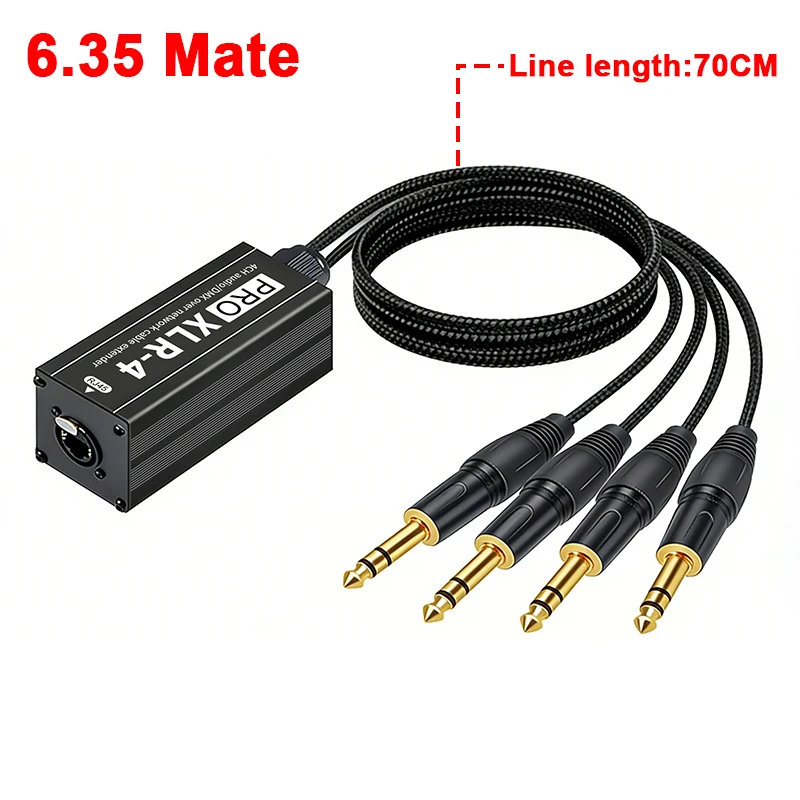 RJ45 to 4-Channel XLR Audio Cable Extender for Stage and Studio Lighting & Sound