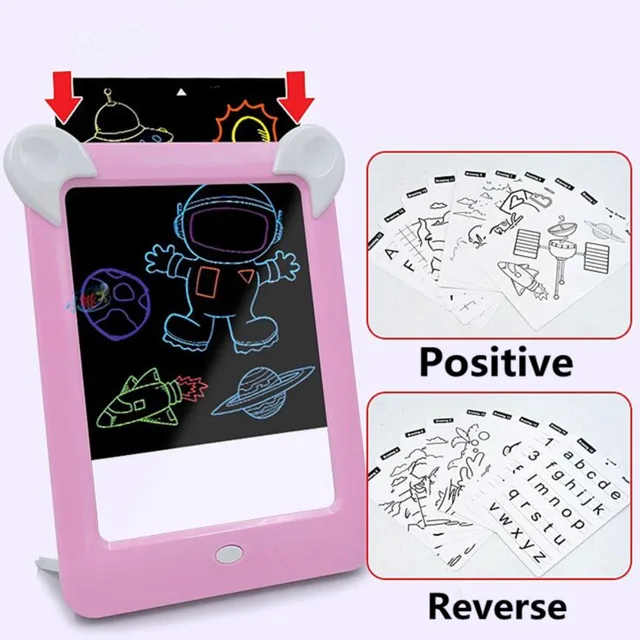 KIDS MAGIC DRAWING Board Pad 3D LED Light Up Doodle Glow +