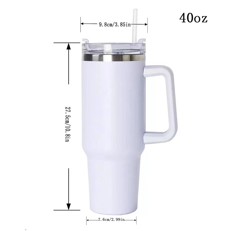 Arctic 40 oz Stainless Handle Tumbler with lid and straw - Bare Tumblers