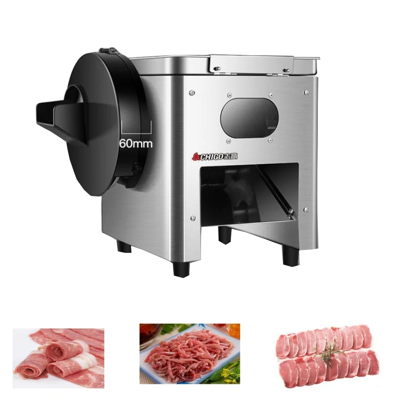 

Commercial Desktop flesh Slicer Kitchen Automatic Slicing Machine Multifunction Mutton Roll Beef Frozen Meat Cutting Maker