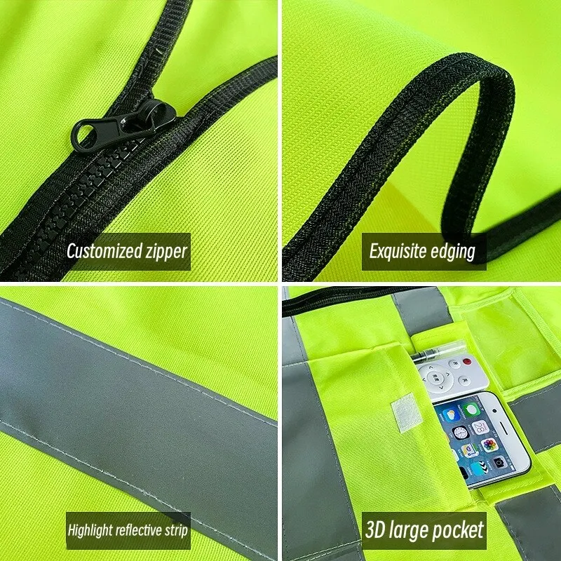 High Visibility Reflective Vest Working Clothes Motorcycle Cycling Sports Outdoor Reflective Safety Clothing Jacket