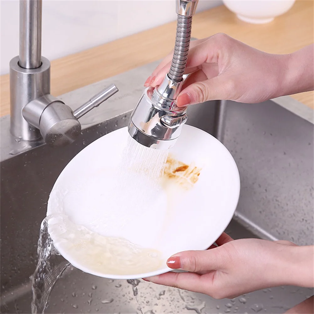 Flexible 360 Degree Shower Saving High Pressure Nozzle Stainless Steel Faucet Connector Kitchen Adjustable Anti Splash Tap Head 3