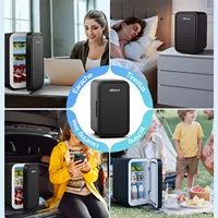 Мини-холодильник, 6 литров/8 банок, портативный термоэлектрический охладитель, холодильники для спальни, ухода за кожей, напитков, офиса, общежития и автомобиля — изображение 3